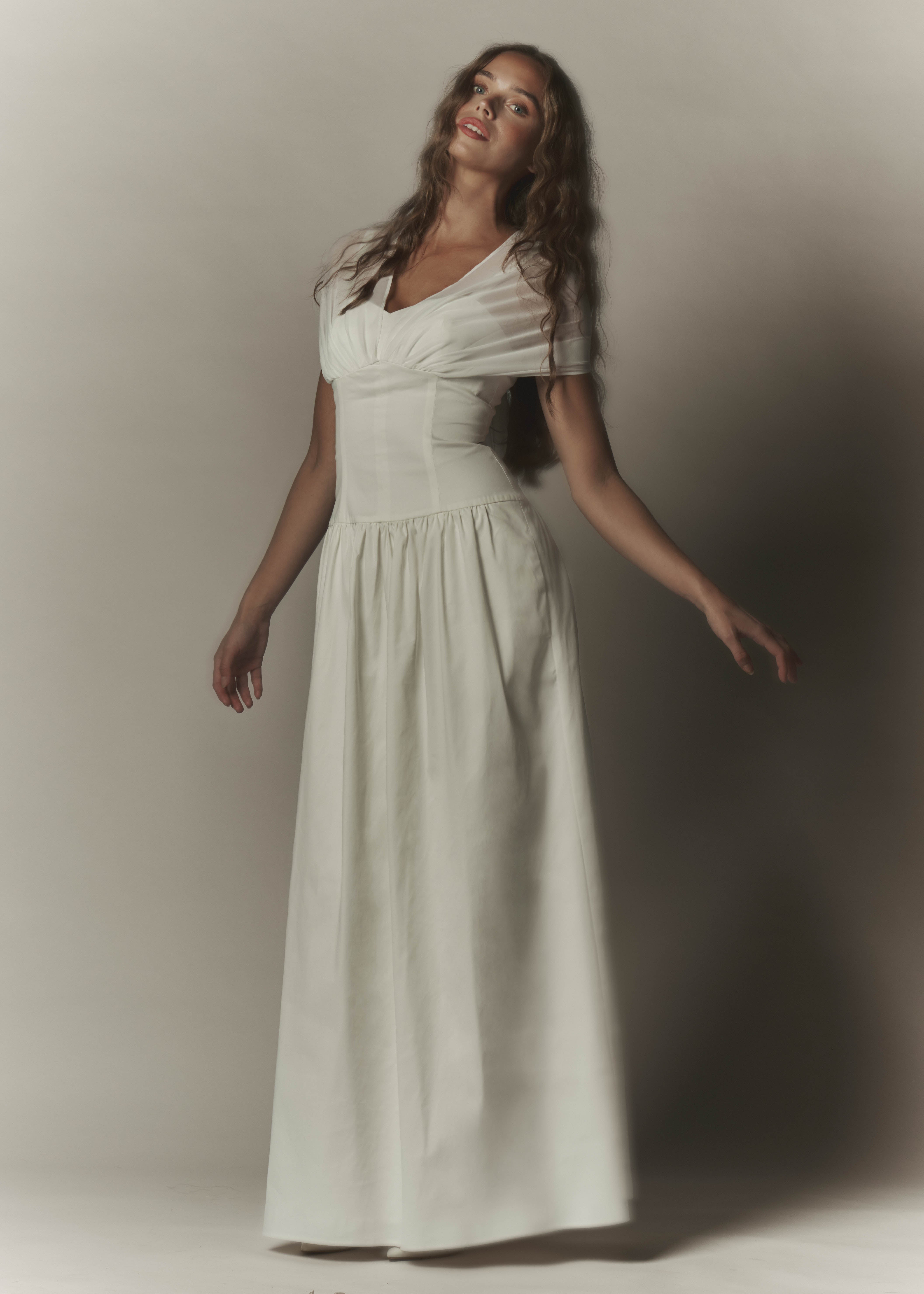 Vilja lett halter neck maxi dress white