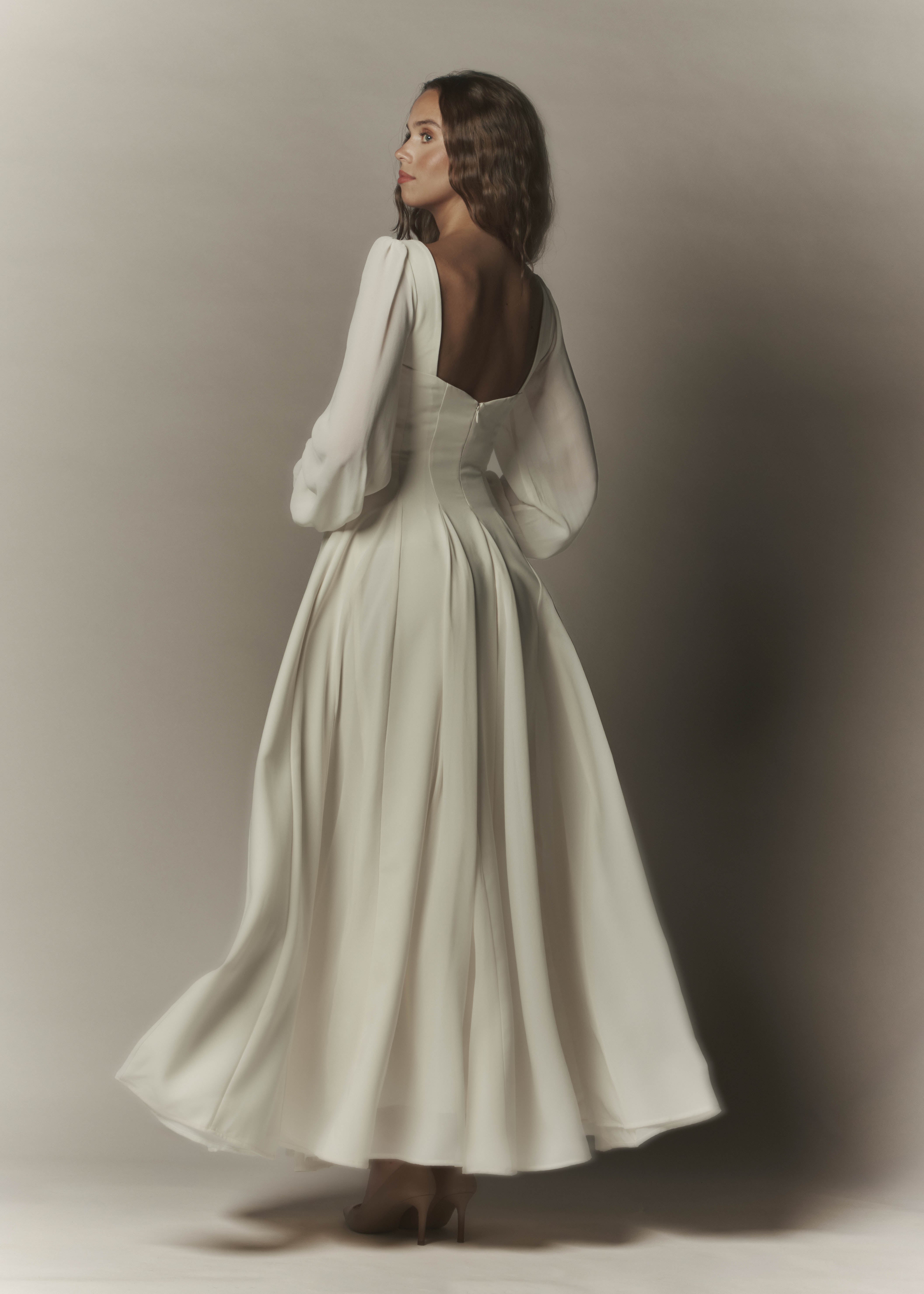 Alette Maxi Dress Long Sleeves Ivory