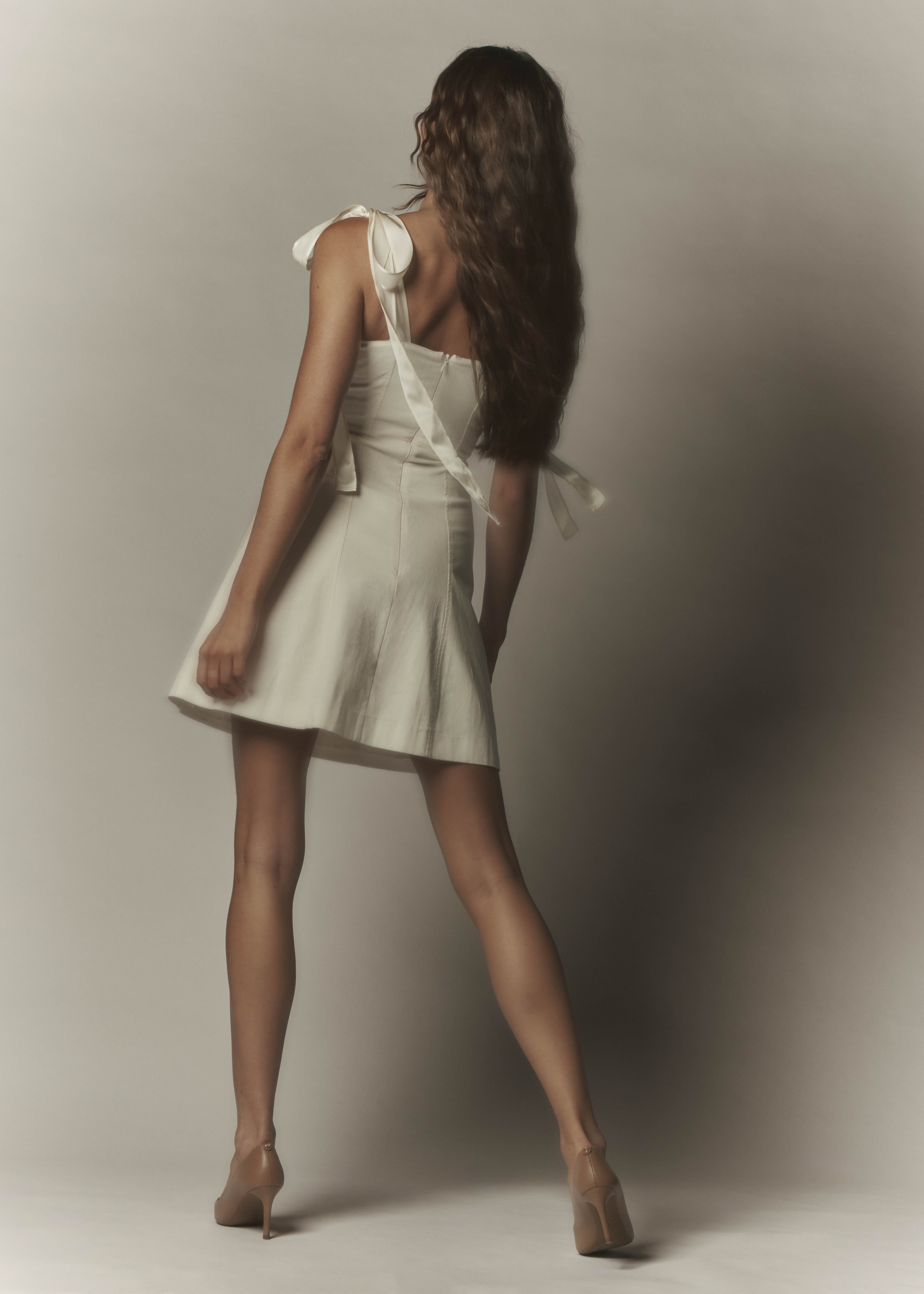 Ella fitted mini dress ivory