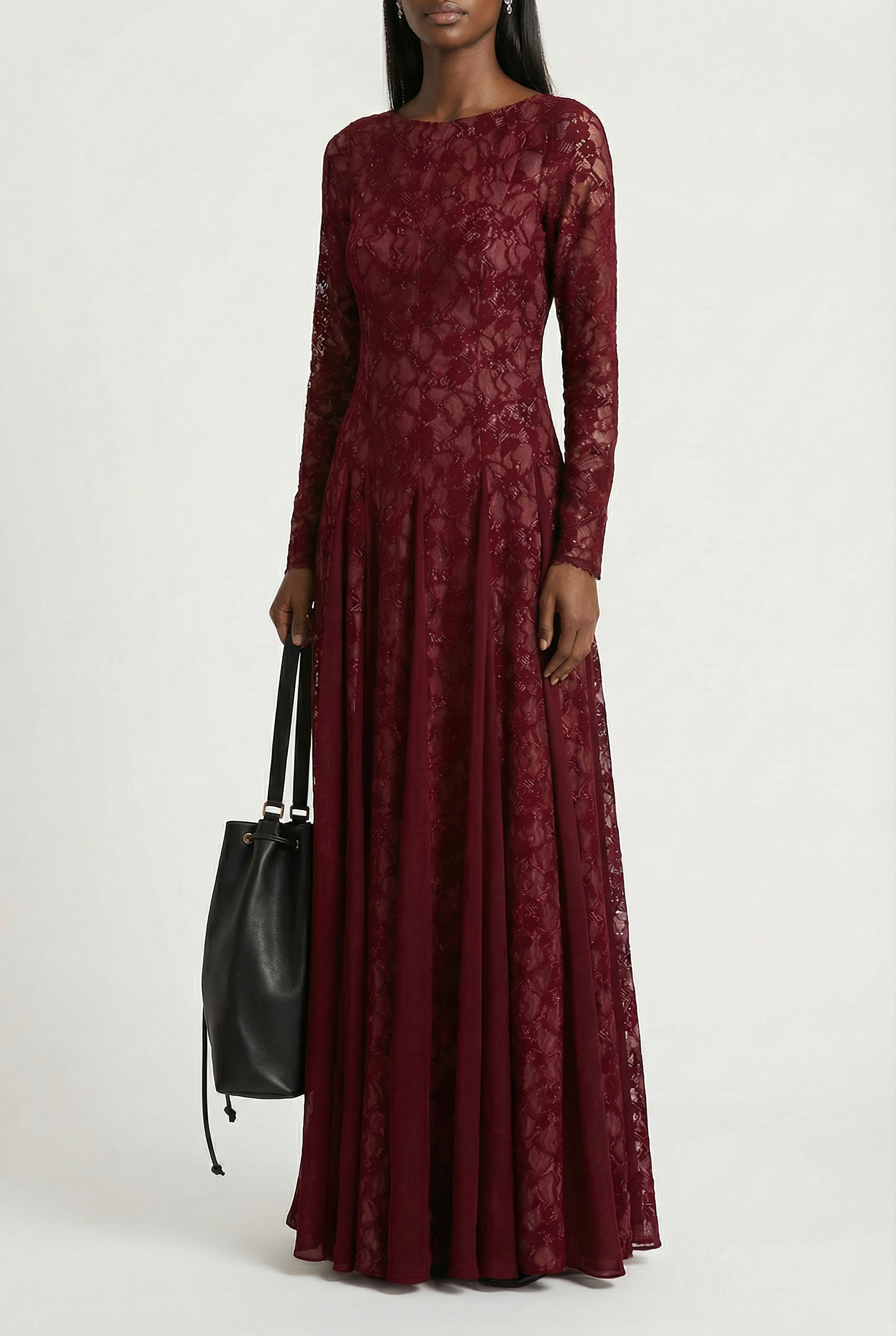 Ylva Maxi Dress Long Sleeve Burgundy