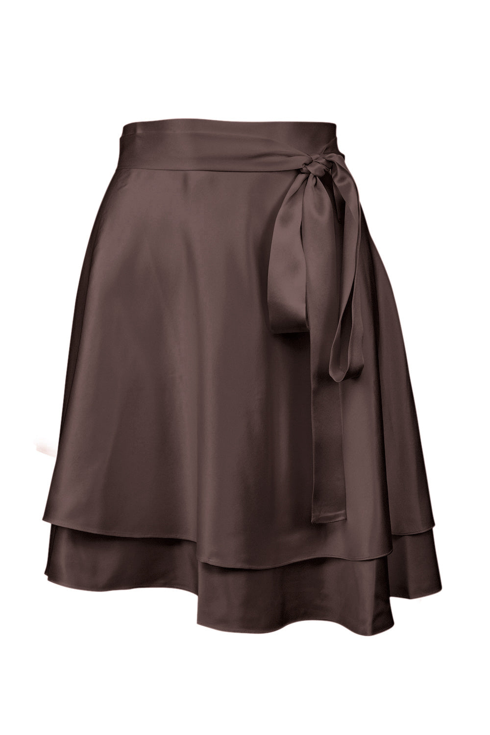 Astrid Skirt in Brown Authentic Silk - MURLONG CRES